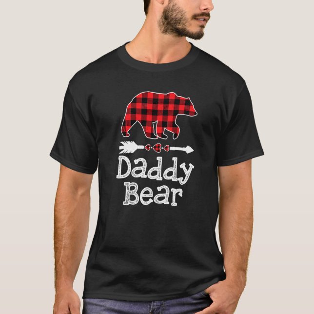 Daddy Bear  Buffalo Plaid Family  Father's Day T-Shirt (Front)
