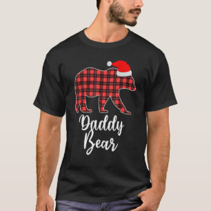 Daddy Bear Buffalo Red Plaid Christmas Pajama Fami T-Shirt