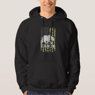 Daddy Bear Camping Hiking Camouflage Usa American Hoodie