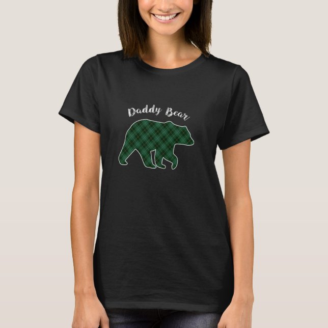 Daddy Bear Christmas Pajama Green Plaid Buffalo Fa T-Shirt (Front)