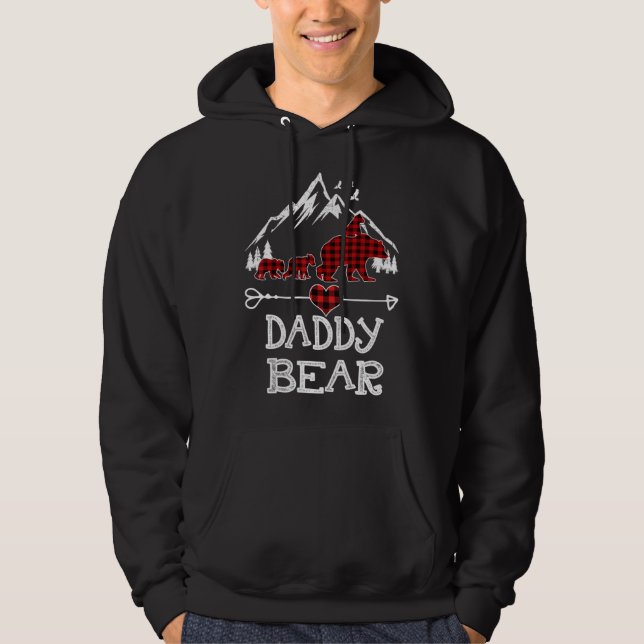 Daddy Bear Christmas Pajama Red Plaid Buffalo Fami Hoodie (Front)