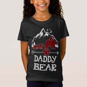 Daddy Bear Christmas Pajama Red Plaid Buffalo Fami T-Shirt