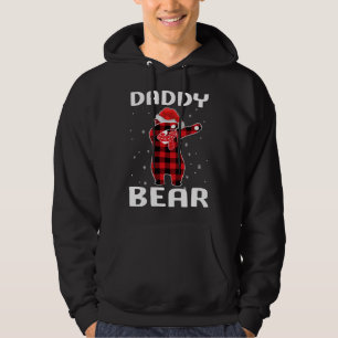 Daddy Bear Dabbing Christmas Pajama With Santa Hat Hoodie