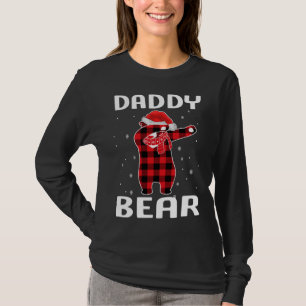 Daddy Bear Dabbing Christmas Pajama With Santa Hat T-Shirt
