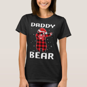Daddy Bear Dabbing Christmas Pajama With Santa Hat T-Shirt