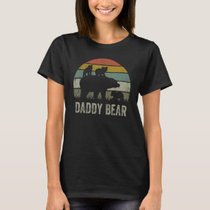 Daddy Bear Dad Matching Family Cub 3 Kids Father' T-Shirt