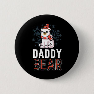 Daddy Bear Family Christmas S Polar Bear Holiday X 6 Cm Round Badge