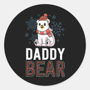 Daddy Bear Family Christmas S Polar Bear Holiday X Classic Round Sticker
