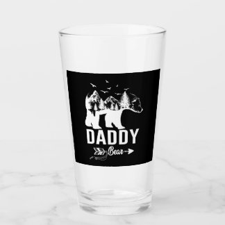 Daddy Bear Father's Day Funny Cool Camping Glass