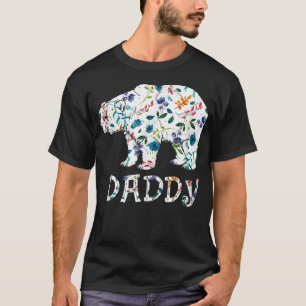Daddy Bear Floral Gifts Matching Family Flower  T-Shirt