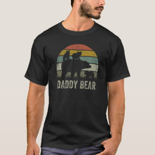 Daddy Bear Funny Dad Matching Family Cub 3 Kids Fa T-Shirt