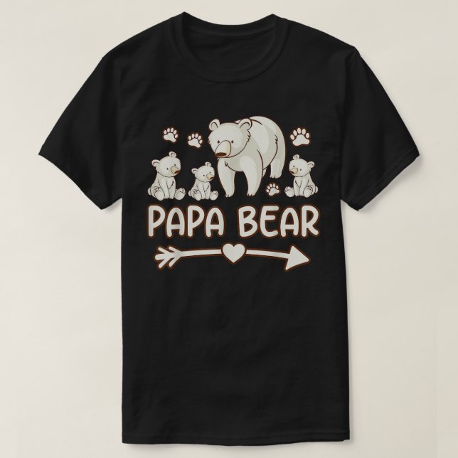 daddy bear tshirts for fathers, mens 3 cubs t shir (Design Front)