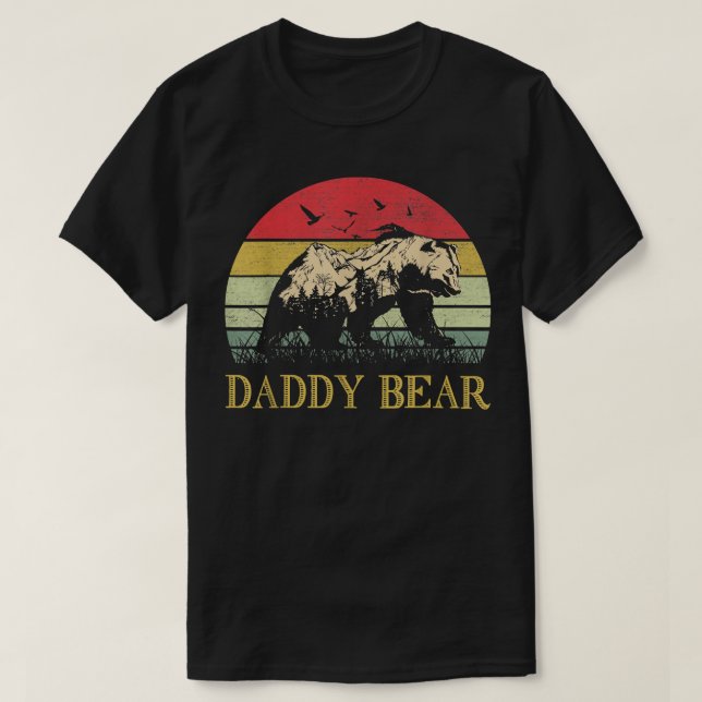 Daddy Bear Vintage T Shirt Fathers Day  (Design Front)