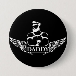 Daddy (Biker/Leather)  7.5 Cm Round Badge