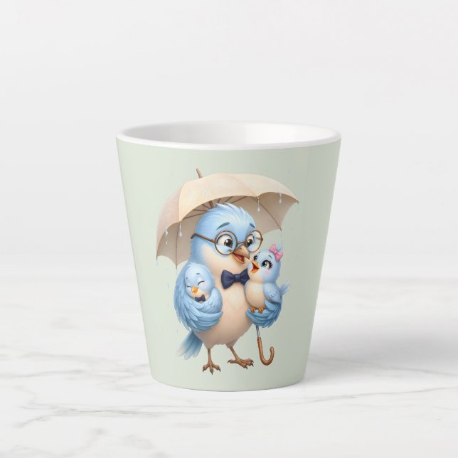 Daddy Bird Family Latte Mug (Front)