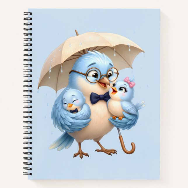 Daddy Bird Family Spiral Notebook Journal (Front)
