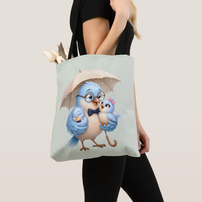 Daddy Bird Family Tote Bag (Close Up)