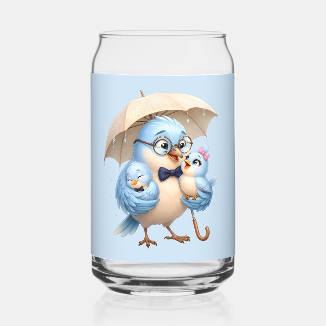 Daddy Bird Glass Drinkware Family Gift (Front)