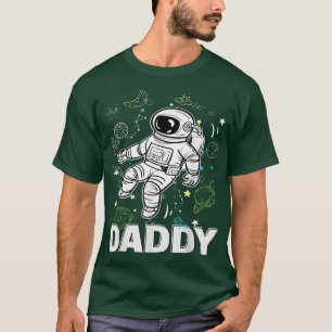 Daddy Birthday Funny Astronaut space planets Spac T-Shirt