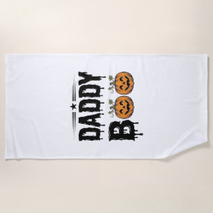Daddy Boo Vintage Halloween Pumpkin Shirt Design_1 Beach Towel