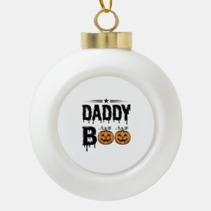 Daddy Boo Vintage Halloween Pumpkin Shirt Design_1 Ceramic Ball Christmas Ornament