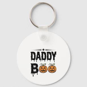 Daddy Boo Vintage Halloween Pumpkin Shirt Design_1 Key Ring