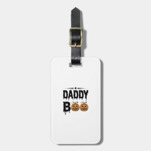 Daddy Boo Vintage Halloween Pumpkin Shirt Design_1 Luggage Tag