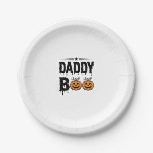 Daddy Boo Vintage Halloween Pumpkin Shirt Design_1 Paper Plate