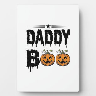 Daddy Boo Vintage Halloween Pumpkin Shirt Design_1 Plaque