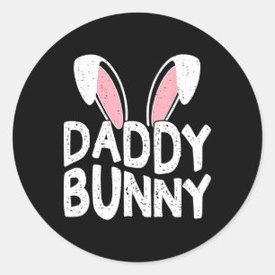 Daddy Bunny Ears Easter Family Matching Dad Father Classic Round Sticker