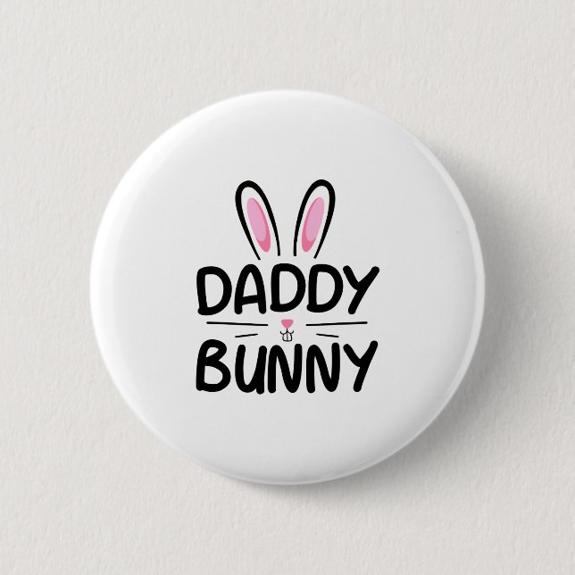 Daddy Bunny Matching Family Easter Dad Gift 6 Cm Round Badge (Front)