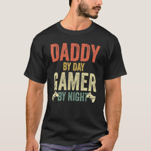 Daddy By Day Gamer By Night Meme For Gamer Daddy T-Shirt
