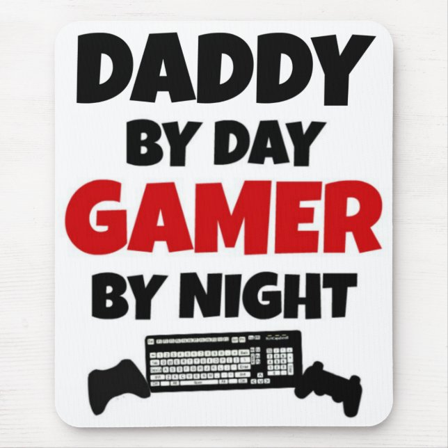 Daddy by Day Gamer by Night Mouse Mat (Front)