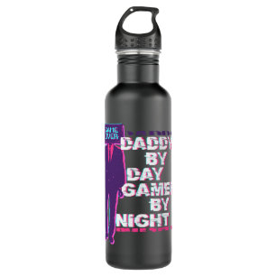 Daddy By Day Gamer By Night PC Video Game Lover Fa 710 Ml Water Bottle
