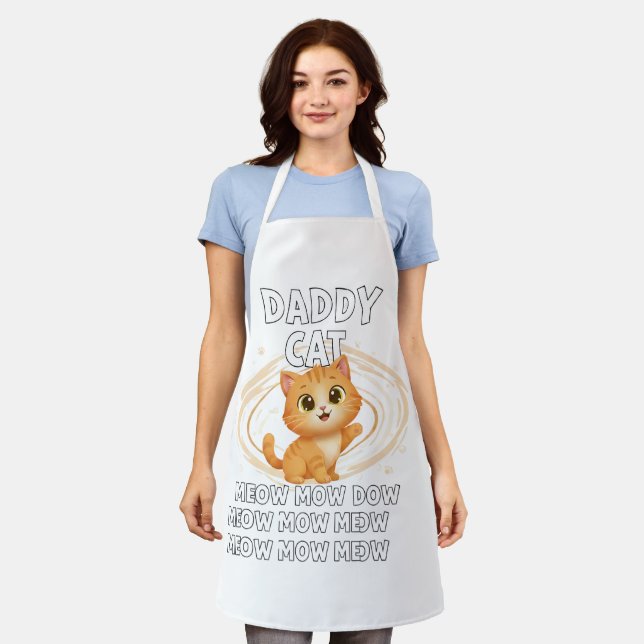 Daddy Cat Meow Spiral - Apron (Worn)