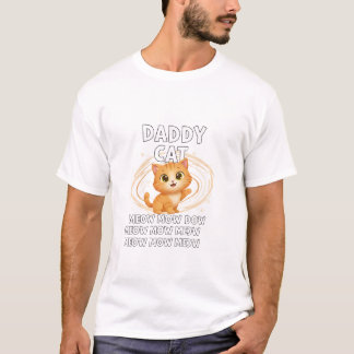 Daddy Cat Meow Spiral T-Shirt