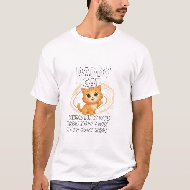 Daddy Cat Meow Spiral T-Shirt (Front)