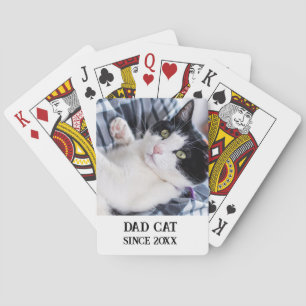 Daddy cat since Photo cute cat Playing Cards