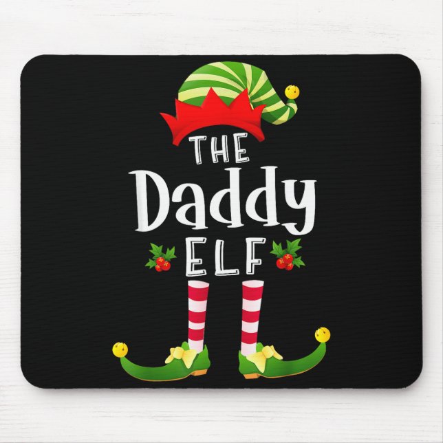 Daddy Christmas Elf Matching Pajama X-mas Party  Mouse Mat (Front)