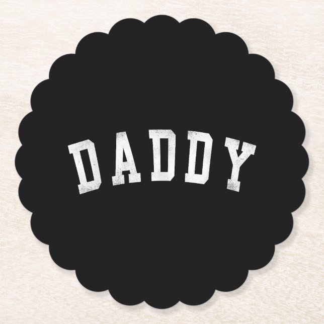 Daddy - Classic Bold Font Father's Day Daddy Paper Coaster (Front)