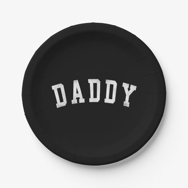Daddy - Classic Bold Font Father's Day Daddy Paper Plate (Front)
