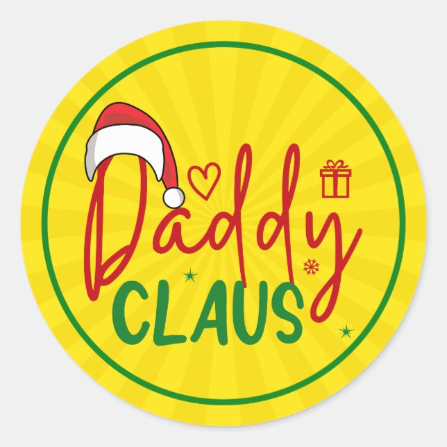 Daddy Claus Christmas Design-60094 Classic Round Sticker (Front)