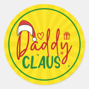 Daddy Claus Christmas Design Classic Round Sticker