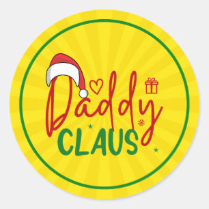 Daddy Claus Christmas Design Classic Round Sticker