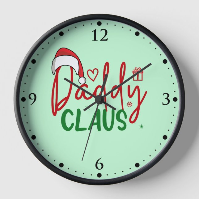 Daddy Claus Christmas Design Clock (Front)