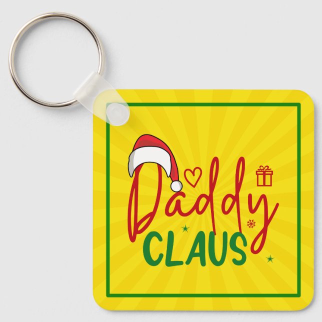 Daddy Claus Christmas Design Key Ring (Front)