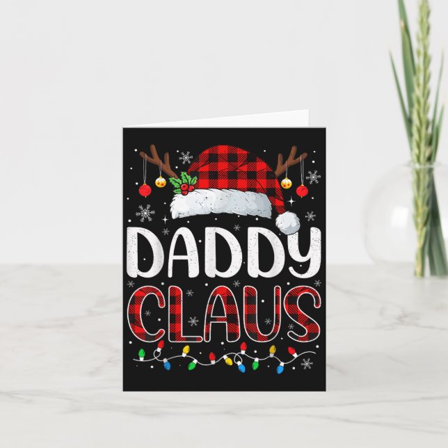 Daddy Claus Christmas Lights Pajama Family Matchin Card (Front)