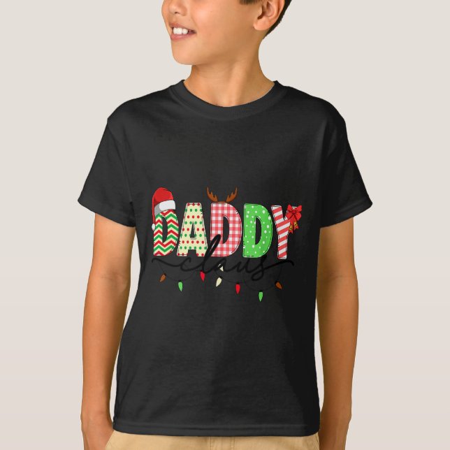 Daddy Claus Christmas Lights Santa Pajama Family M T-Shirt (Front)