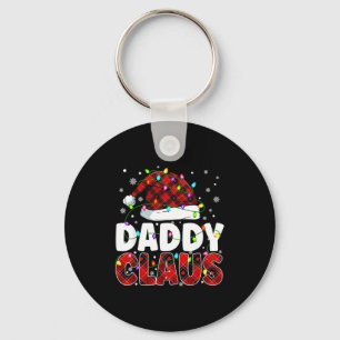 Daddy Claus Merry Christmas Santa Hat Family Match Key Ring