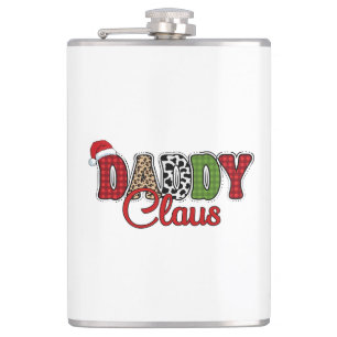 Daddy Claus Plaid Pattern-60095 Hip Flask